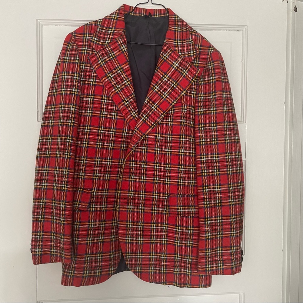 Kids Vintage plaid red coat great condition